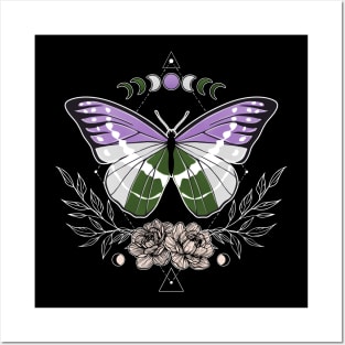 Genderqueer Butterfly LGBT Pride Flag Posters and Art